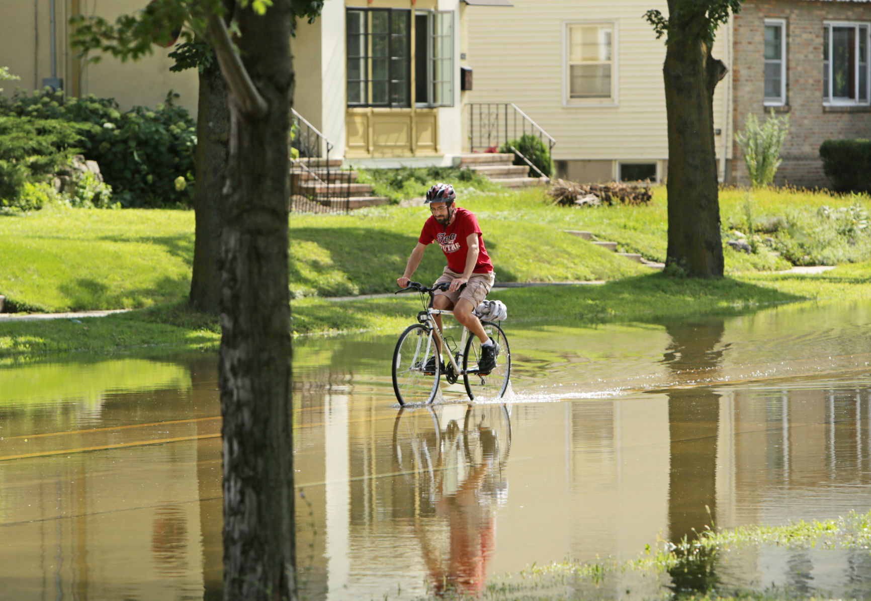 Part of Johnson Street flooded
